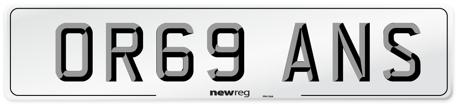 OR69 ANS Number Plate from New Reg